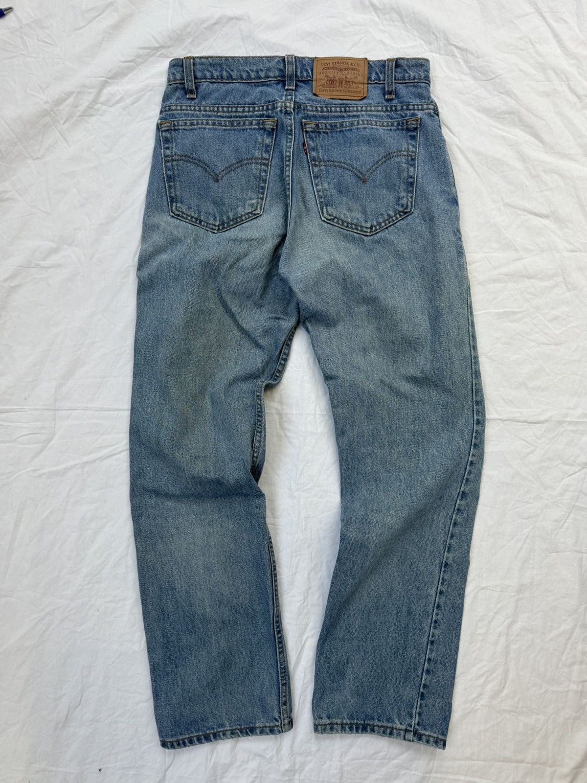 Levi's Vintage 90 Faded Blue Levis 516 Acid Washed Denim Jeans Size US 32 / EU 48 - 4 Thumbnail