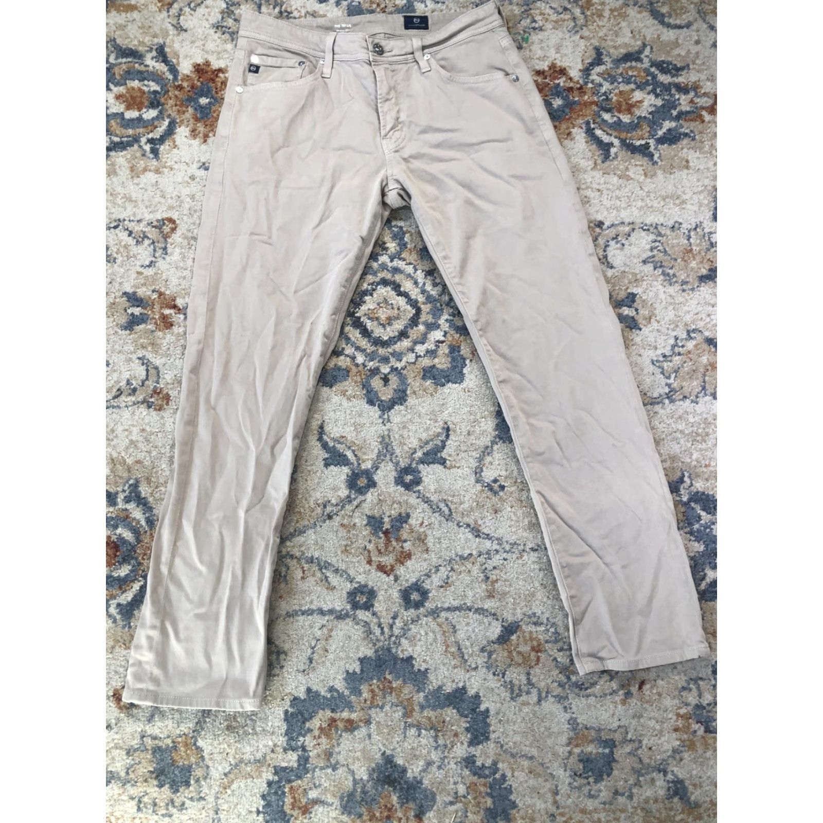 Vintage AG Adriano Goldschmied The Tellis Jeans Mens 31x29 Beige Slim Tapered Stretch Size US 31 - 4 Thumbnail