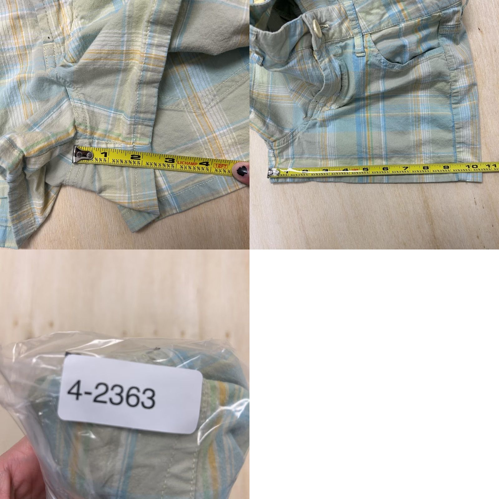 L.E.I. L.e.i. Shorts Womens 7 Blue Plaid Twill Chino Flat Stretch Casual Summer Size 28" / US 6 / IT 42 - 8 Thumbnail