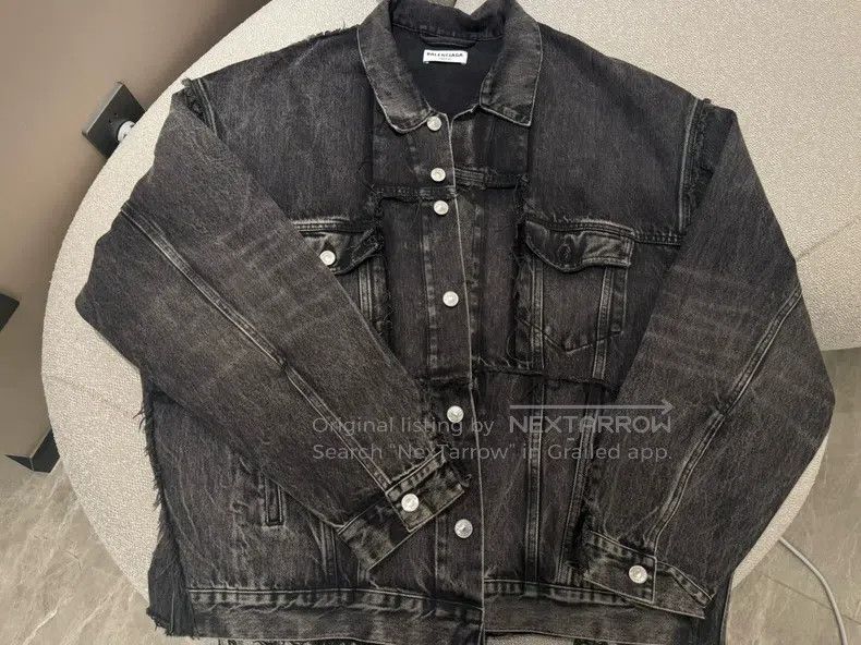 Balenciaga Balenciaga Washed Distressed Black Grey Double Layered Fra Size US S / EU 44-46 / 1 - 1 Thumbnail