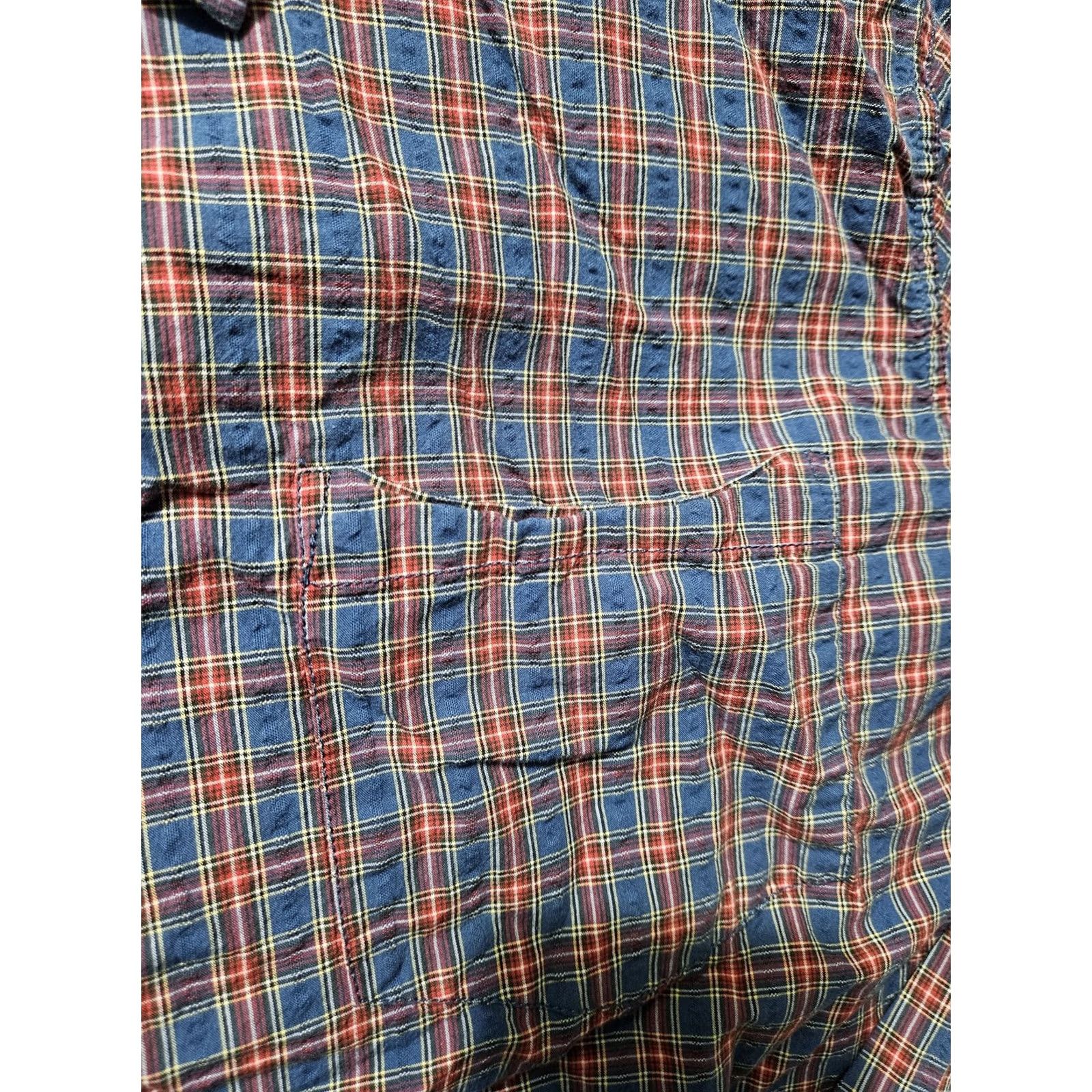 Eddie Bauer Eddie Bauer Shirt Mens XL Plaid Relaxed Fit Button Down Long Sleeve Casual Blue Red Off-White Pocket Size US XL / EU 56 / 4 - 4 Thumbnail