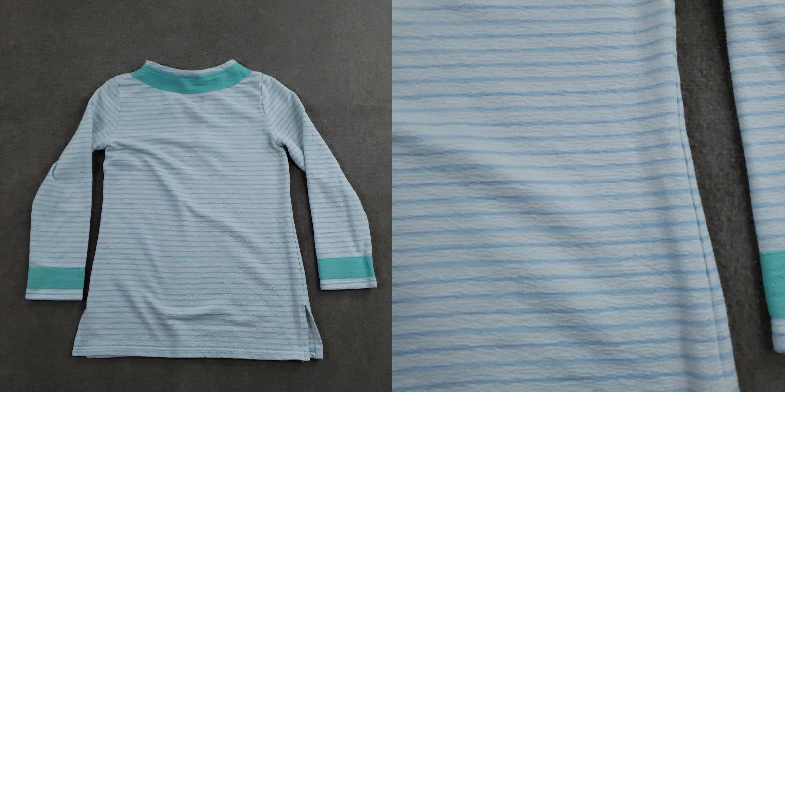 Vintage STS Sail to Sable Shirt Tunic Womens Medium White Blue Stripe V-Neck Long Sleeve Nautical Preppy Size M / US 6-8 / IT 42-44 - 9 Thumbnail