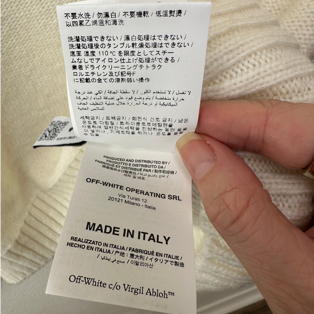 Off-White Off-White Reverse Arrow Diag Knit Crew Sweater White / Green Size US XL / EU 56 / 4 - 14 Thumbnail