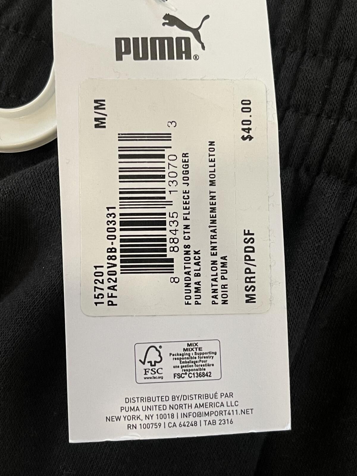 Puma Puma Foundation 6 Fleece Jogger Pants Black Size M Size US 26 / EU 42 - 3 Thumbnail