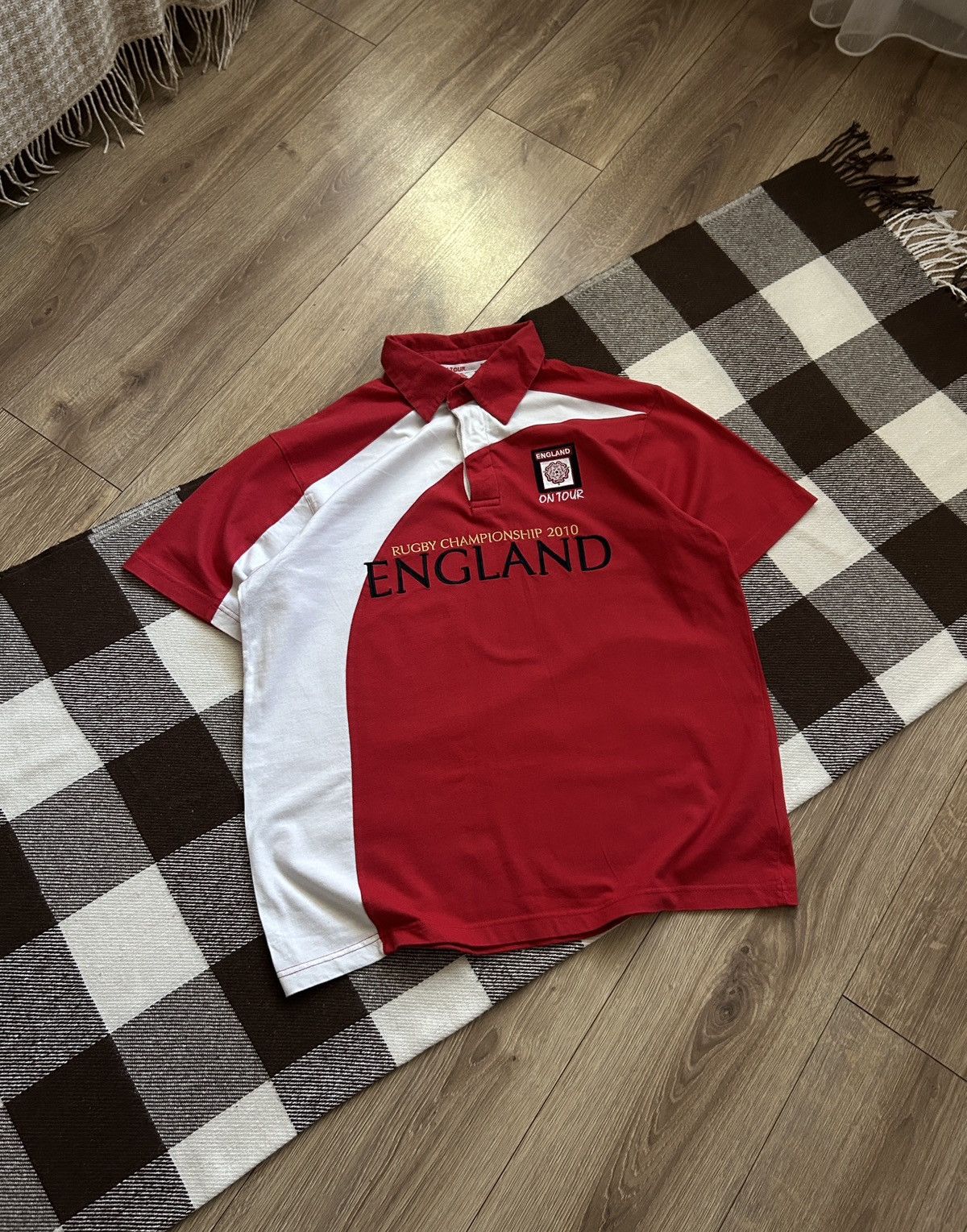 Vintage Vintage England Tour Rugby championship 2010 big logo polos Size US L / EU 52-54 / 3 - 1 Thumbnail
