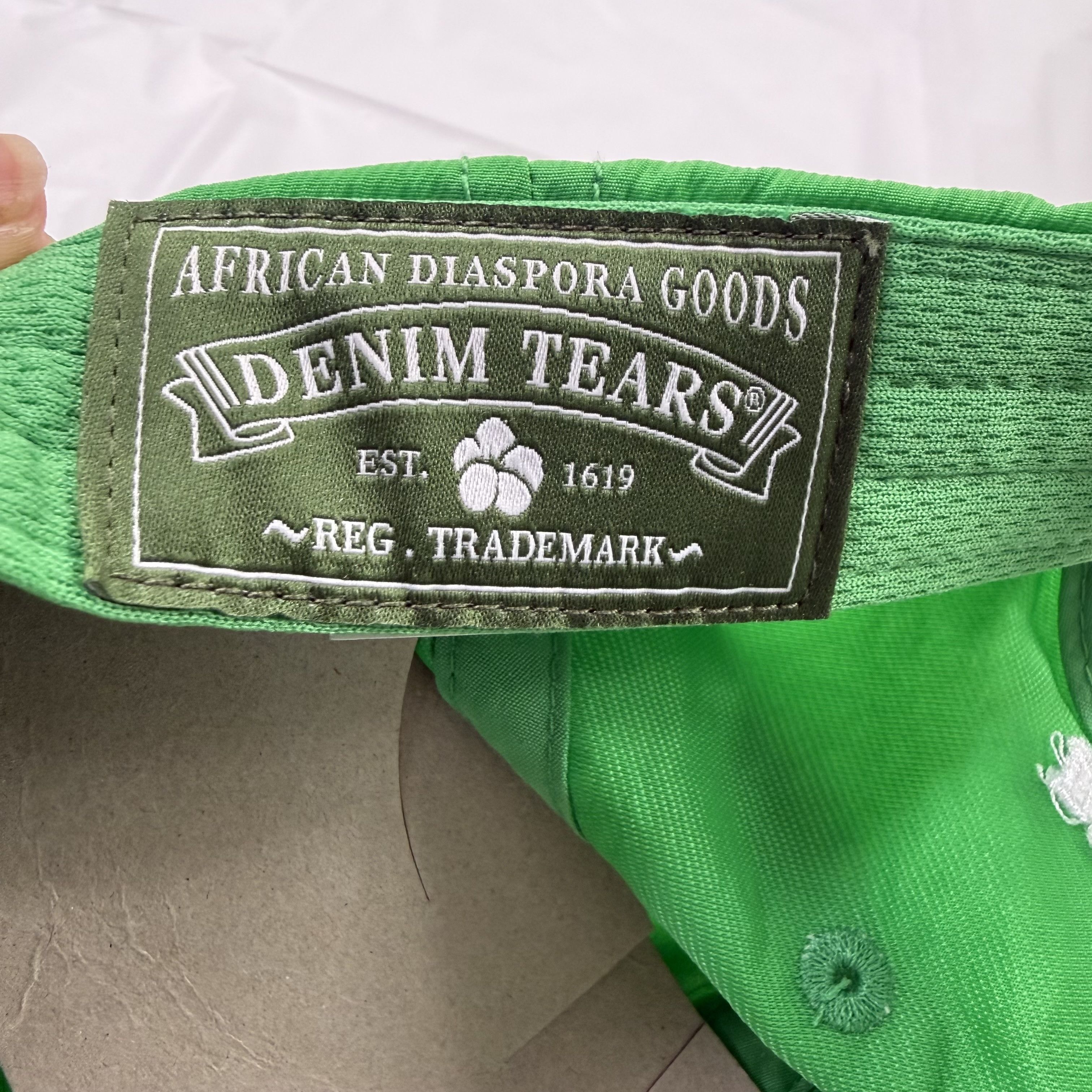DENIM TEARS Denim Tears Green 212 Zip Code Cap Nylon Adjustable Hat Size ONE SIZE - 8 Thumbnail