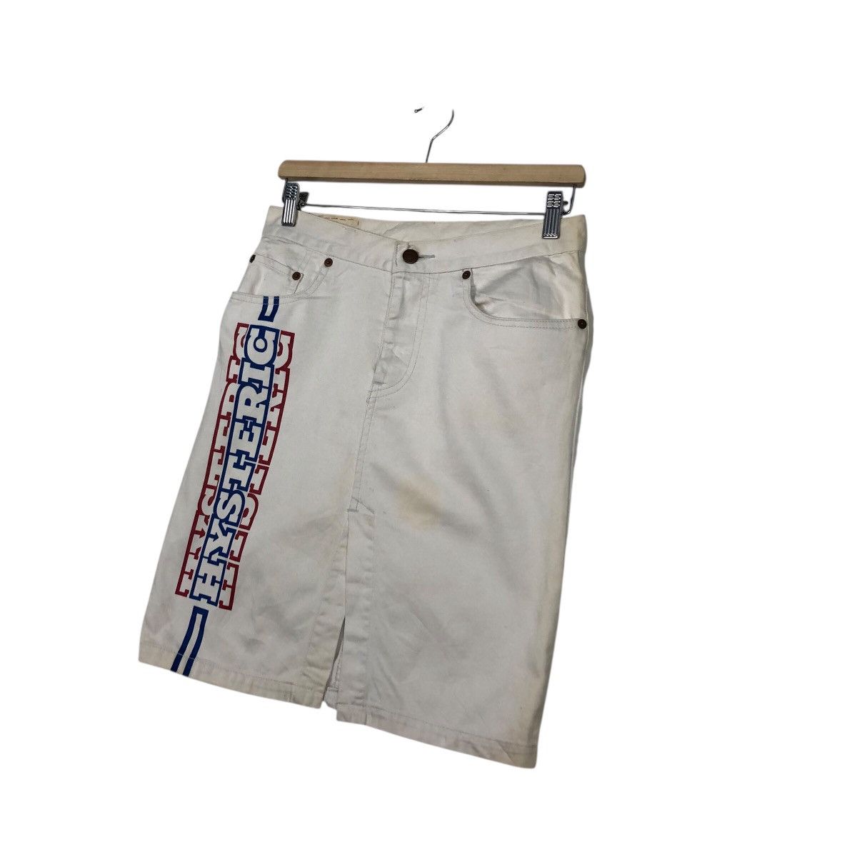 Hysteric Glamour Vintage Hysteric Glamour Kinky Jeans White Denim Logo Skirt Size 30" / US 8 / IT 44 - 3 Thumbnail