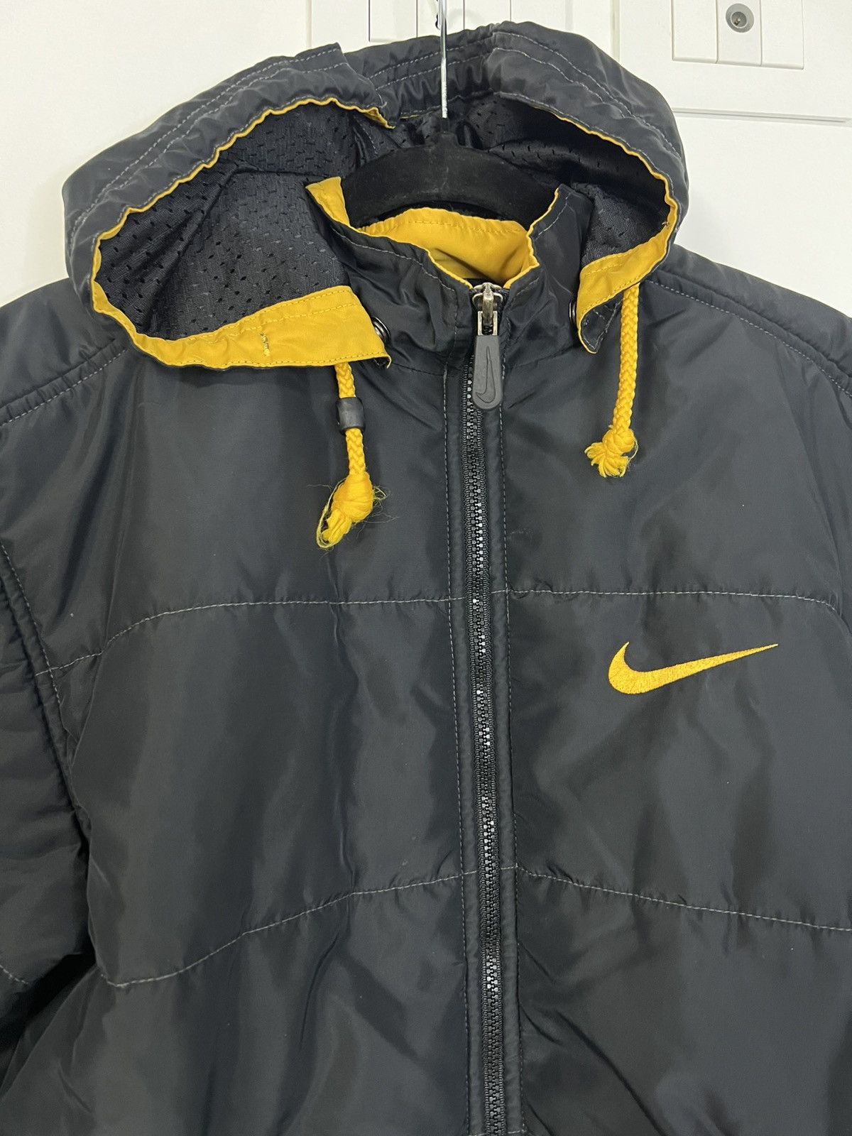 Nike Vintage nike parka jacket black xs yellow Size XS / US 0-2 / IT 36-38 - 3 Thumbnail