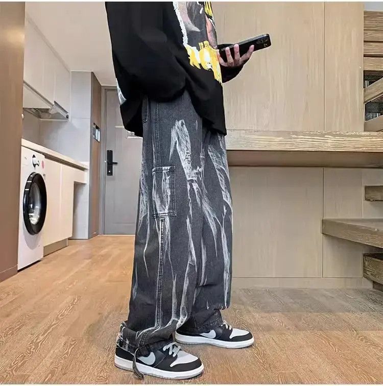Japanese Brand Hip Hop Straight Drop Tie Dyed Jeans Size US 32 / EU 48 - 4 Thumbnail