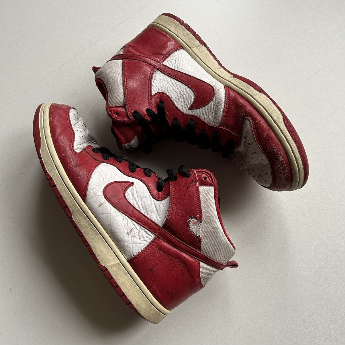 image of 2000S Nike Dunk St John Hi Top Size 9 Red/white Shoes, Men's