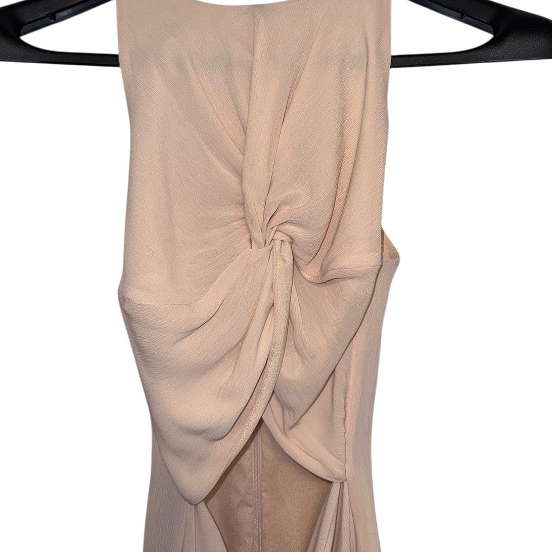 Other ,Andrea Iyamah Aminata Champagne Keyhole Halter Jumpsuit Sm Size 27" / US 4 / IT 40 - 6 Thumbnail