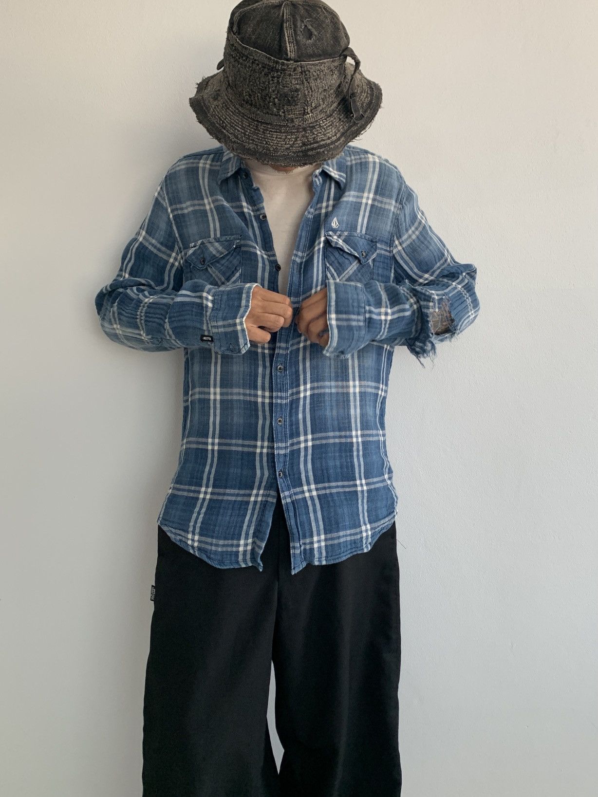 Vintage Sun Faded Vintage Flannel Shirt Distressed ERD Size US S / EU 44-46 / 1 - 9 Thumbnail