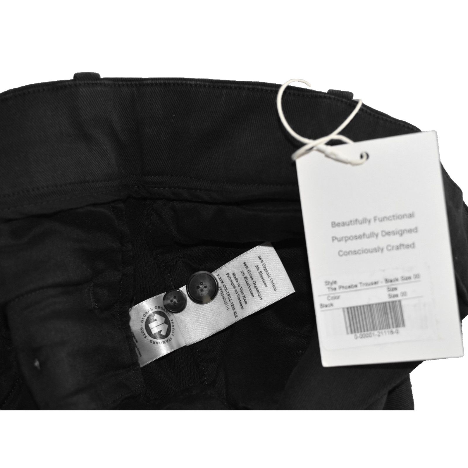 Everlane NWT EVERLANE Black Cotton Wide Leg Trouser Pants Size 00 Size 24" / US 00 / IT 34 - 4 Thumbnail