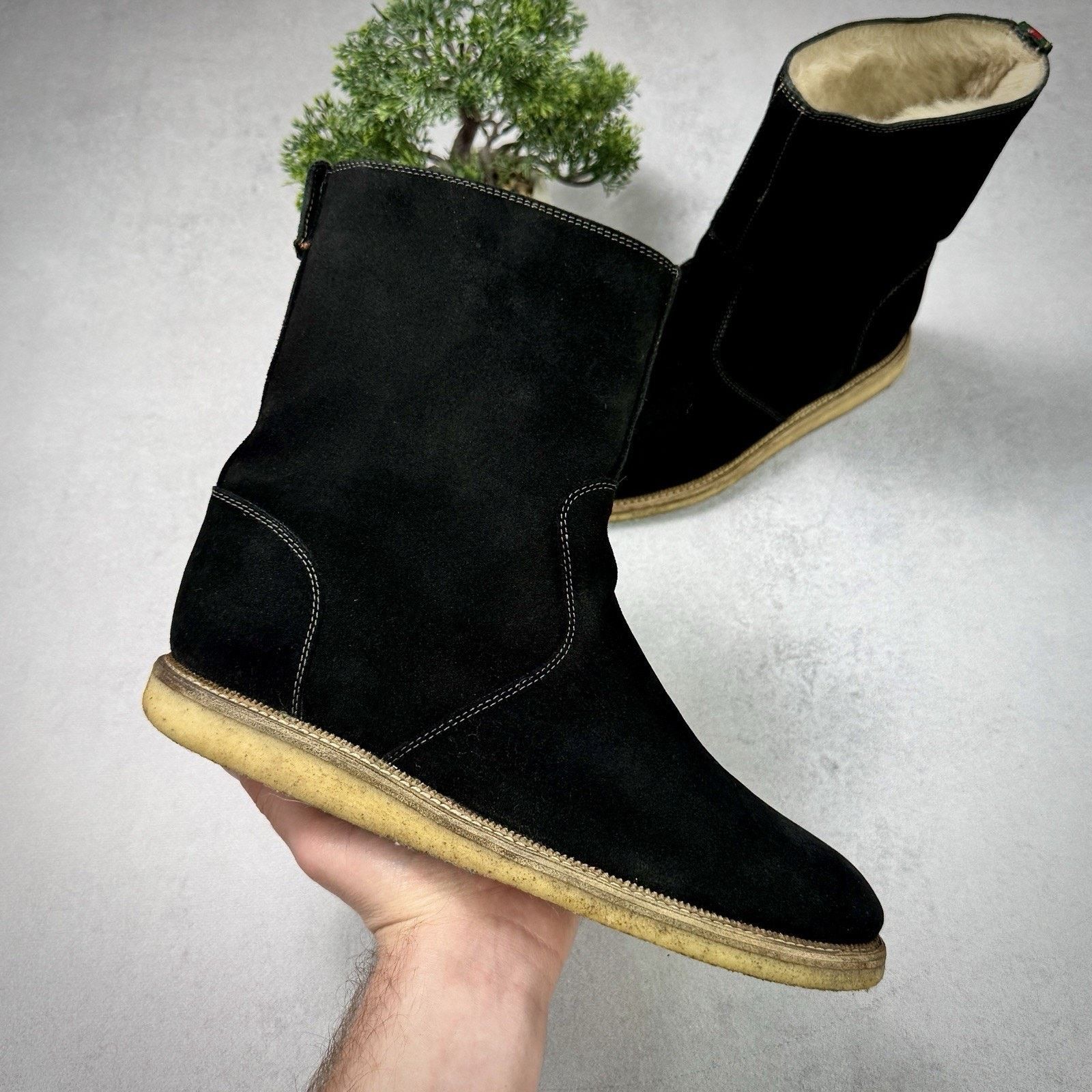 Gucci Gucci Men High Suede Fur Boot Winter Black Size US 9 Size US 9 / EU 42 - 2 Thumbnail