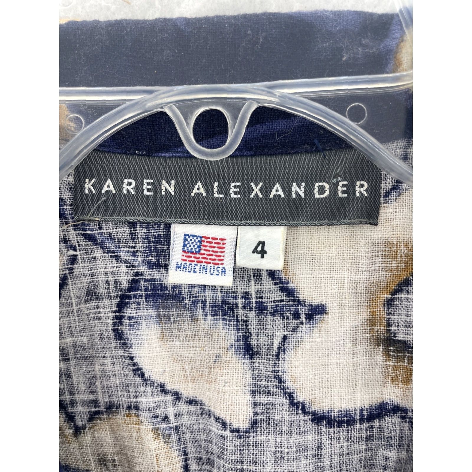 Vintage VINTAGE Karen Alexander Dress Women's 4 Navy Floral 1980s Cotton Casual Sleeveless BoHo Size S / US 4 / IT 40 - 3 Thumbnail