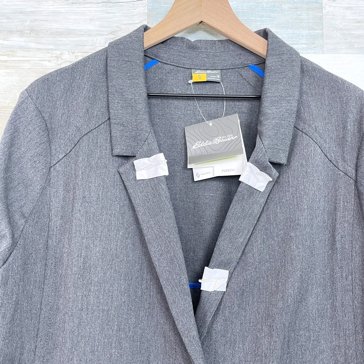 Eddie Bauer Eddie Bauer Travel Blazer Gray Unstructured Womens 18 Size XXL / US 16-18 / IT 52-54 - 2 Thumbnail