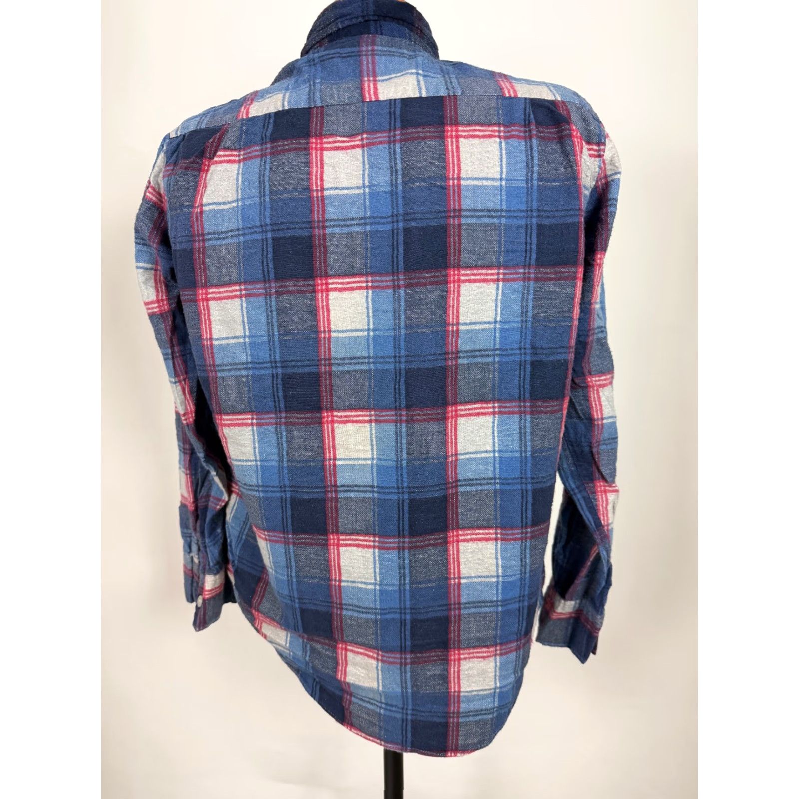 Vintage VINTAGE Bud Berma Flannel Shirt Men M Blue Plaid 70s Collar Button-Up Long Sleeve Size US M / EU 48-50 / 2 - 6 Thumbnail