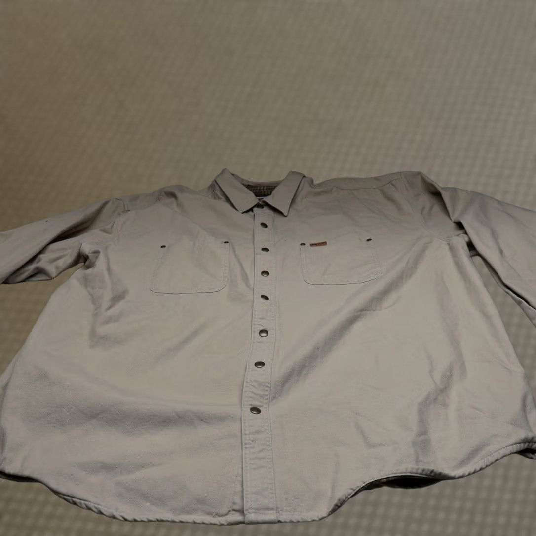 Carhartt Carhartt Shirt Jacket Mens 3XL Tall White Canvas Flannel Lined Rugged Workwear Size US XXL / EU 58 / 5 - 1 Thumbnail