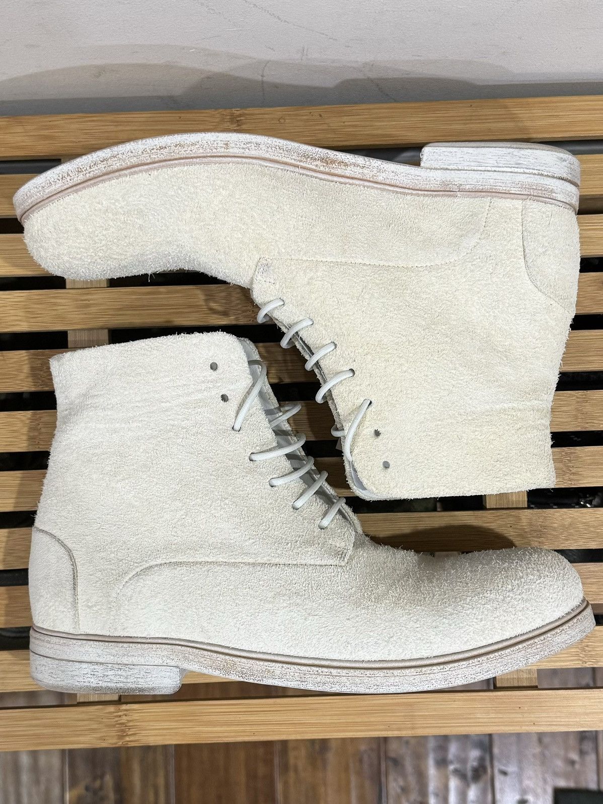 Marsell Marsell Zucca Media Lace-Up Boots Reverse White Leather 38 Size US 5.5 / EU 38 - 3 Thumbnail