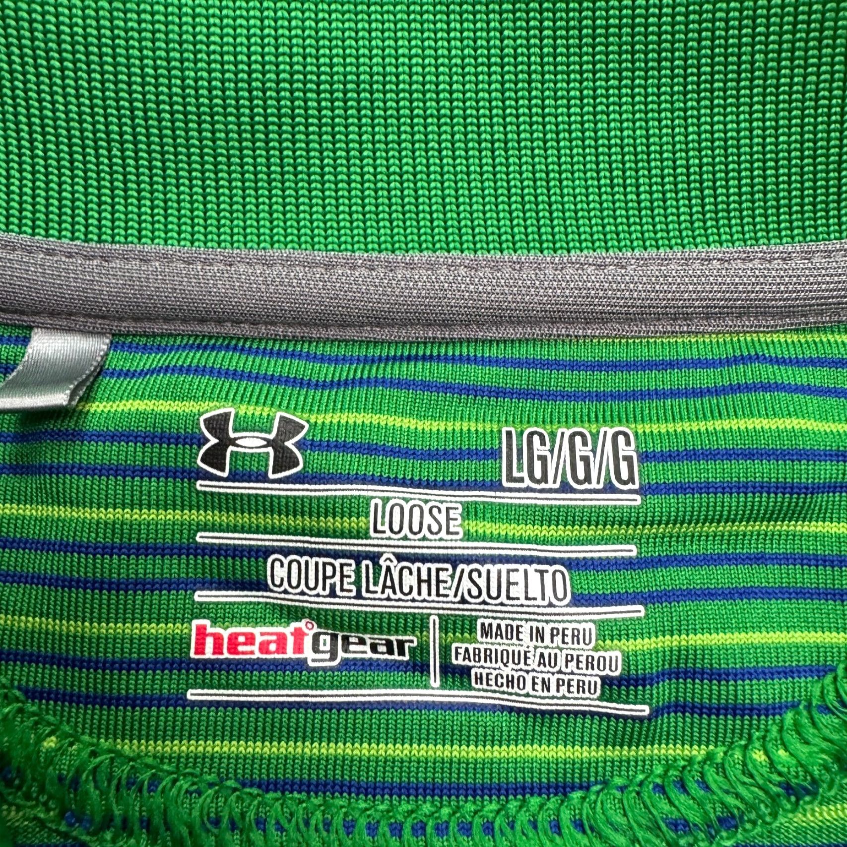 Under Armour Under Armour Polo Shirt Mens L Green Striped HeatGear Relaxed Fit Casual Golf Tennis Walking Short Sleeve 90s Classic Outdoor Mens Size US L / EU 52-54 / 3 - 6 Thumbnail