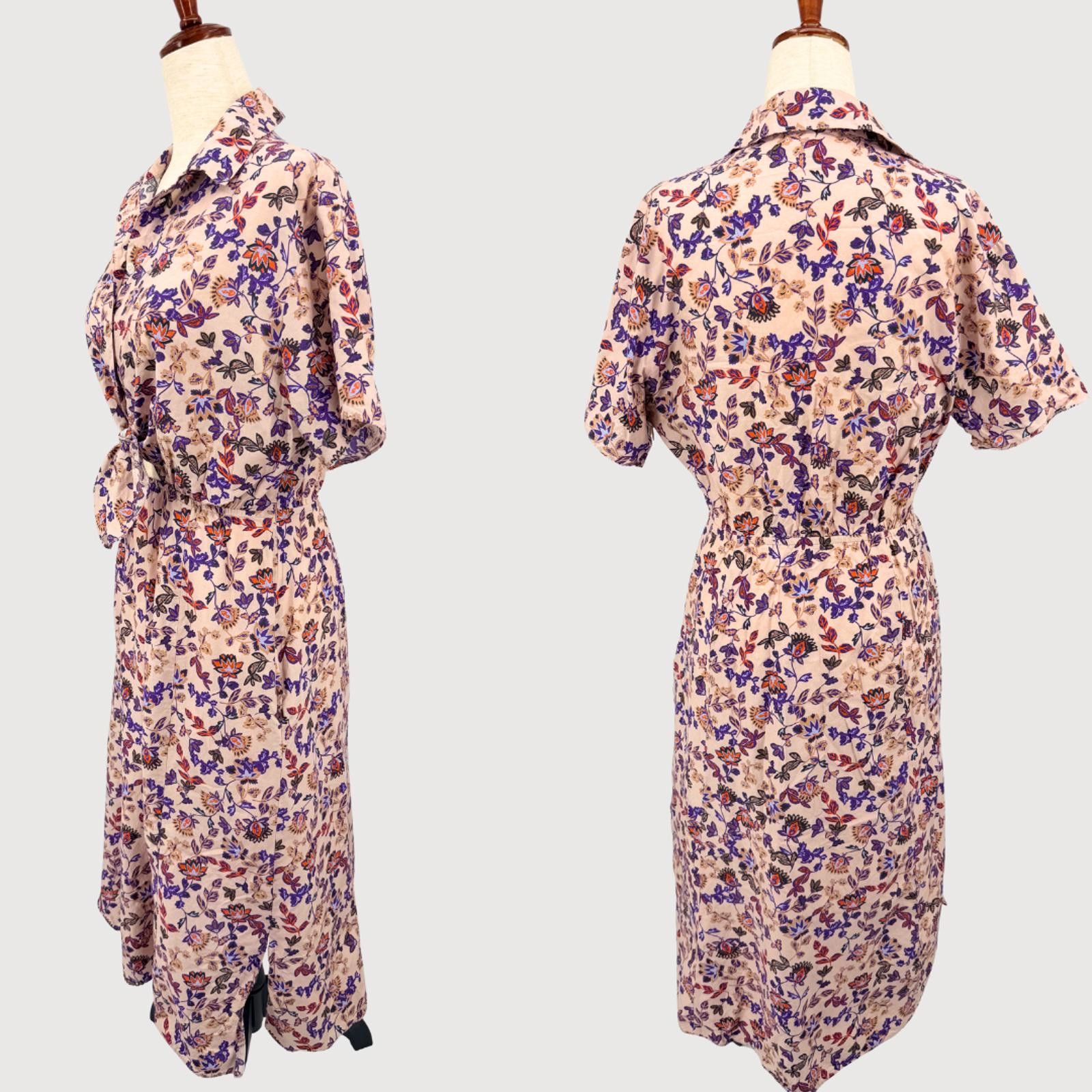 Other Thakoon Floral Tie Front Midi Dress Cotton Silk Peach S Size S / US 4 / IT 40 - 3 Thumbnail
