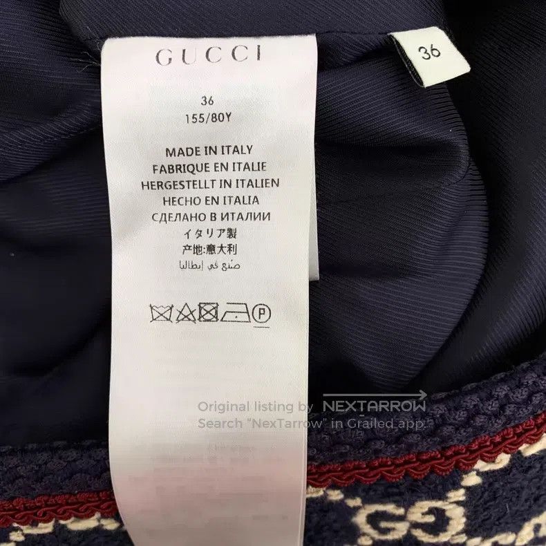 Gucci Gucci Black logo jacquard full-print cotton lapel double-b Size XS / US 0-2 / IT 36-38 - 6 Thumbnail
