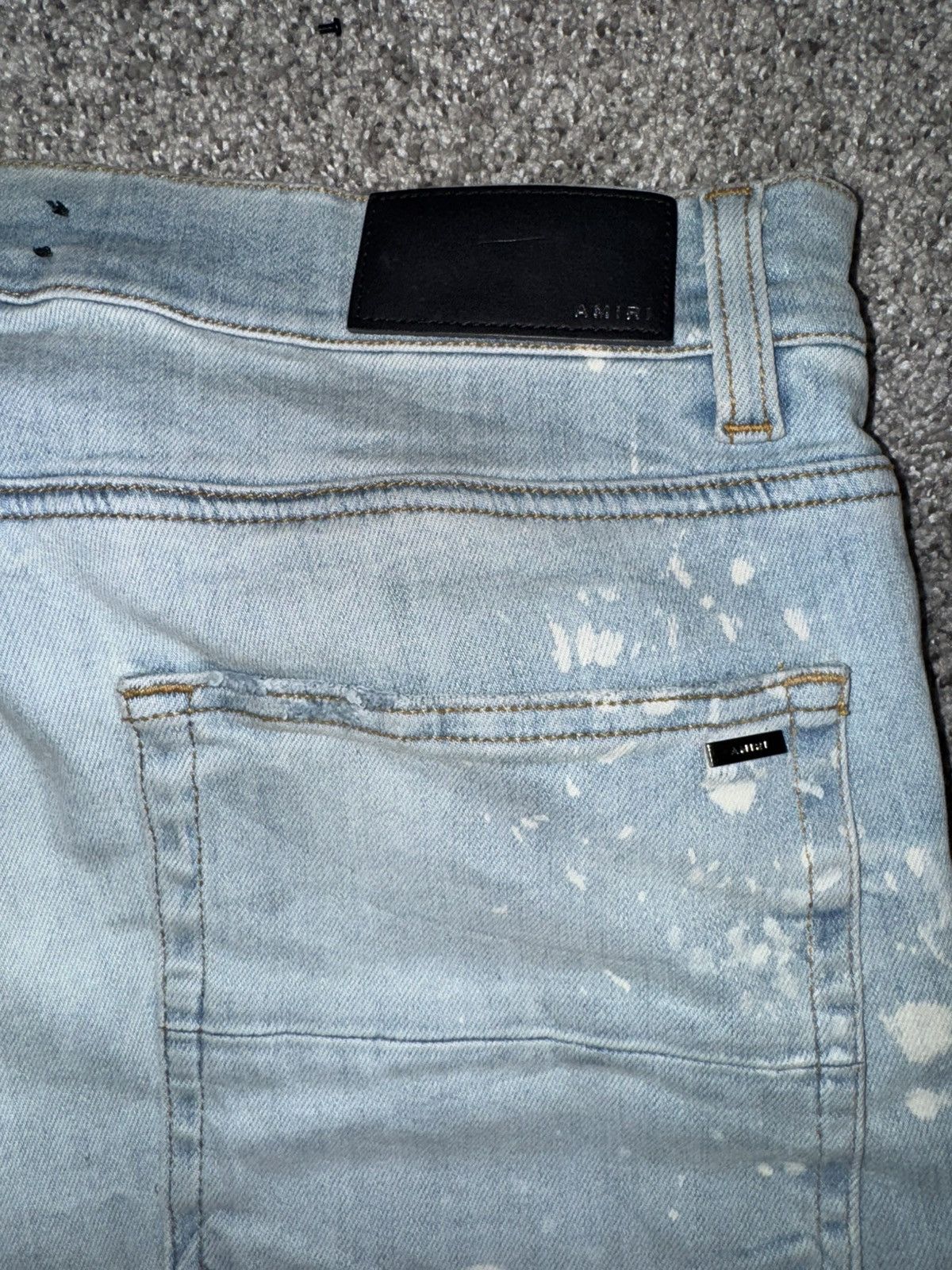 Amiri Amiri Jeans, Size 34 grey with white bleach splatters. Size US 34 / EU 50 - 4 Thumbnail