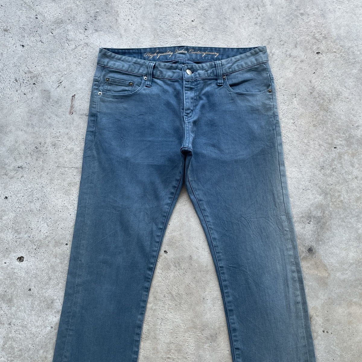 Japanese Brand W34x33 Vintage HVC Denim Faded Pants Jeans Size US 34 / EU 50 - 3 Thumbnail