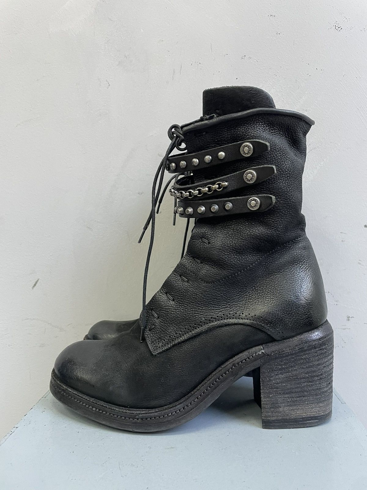 A.S.98 A.S.98 black leather boots gothic biker y2k style Size US 7.5 / EU 40-41 - 5 Thumbnail