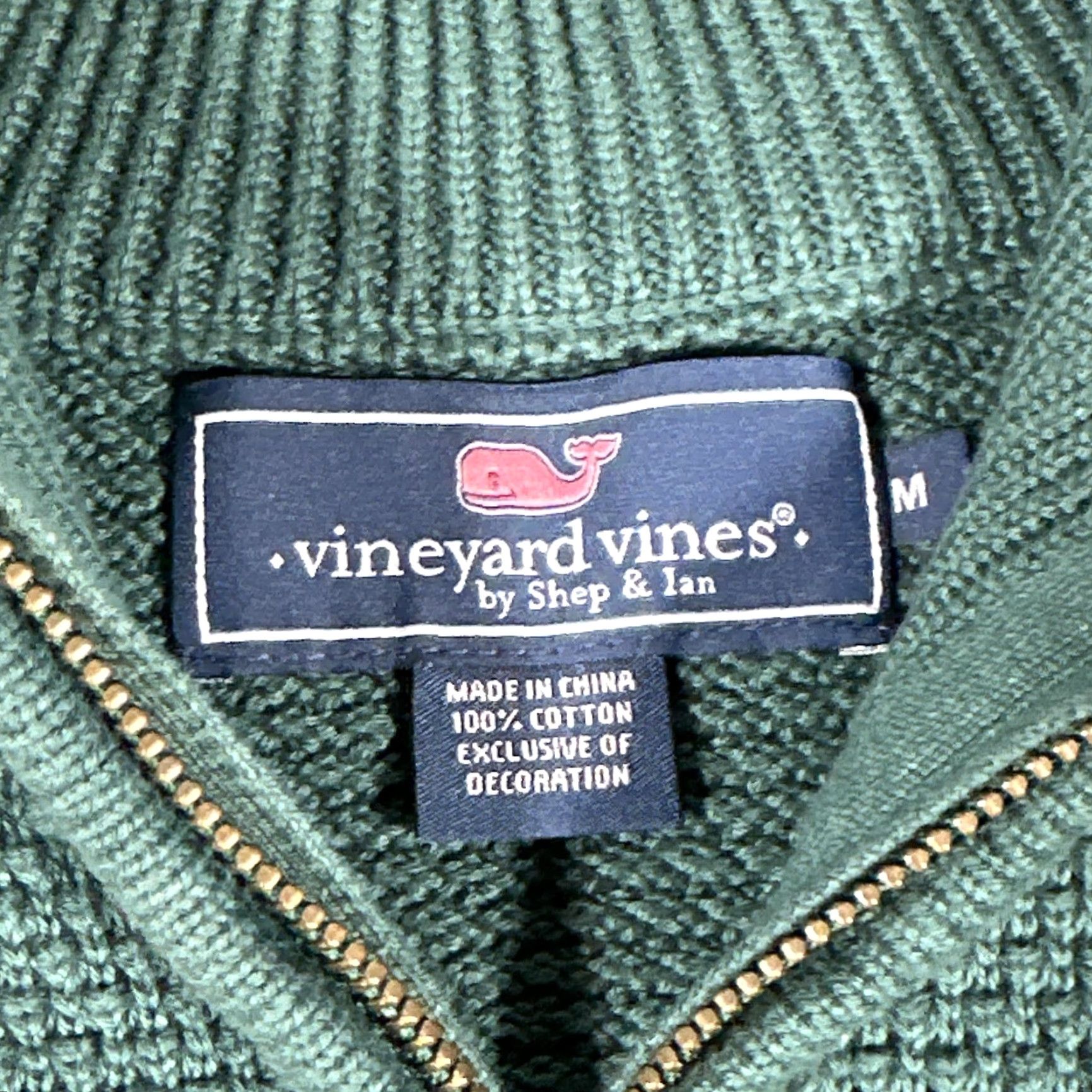 Vineyard Vines Vineyard Vines Sweater Mens Medium Green Quarter Zip Seed Stitch Fisherman Nautical Size US M / EU 48-50 / 2 - 4 Thumbnail