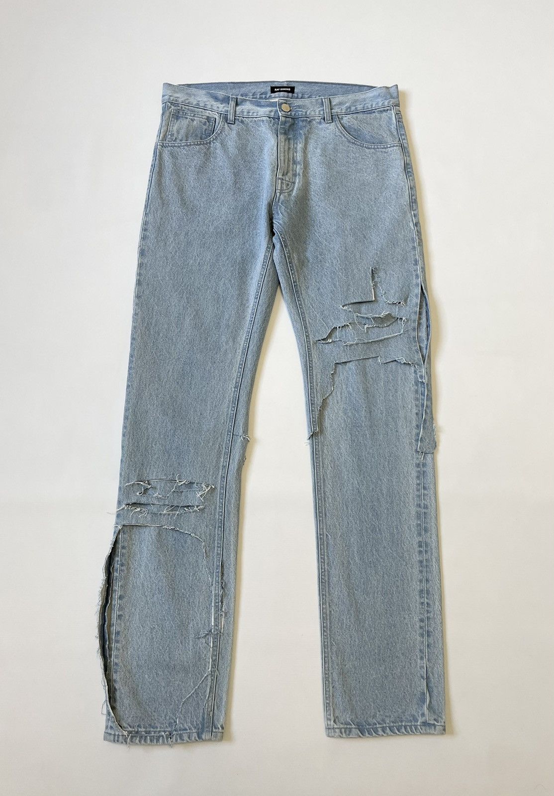 Raf Simons S/S 20 Destroyed Double Layer Jeans | Grailed