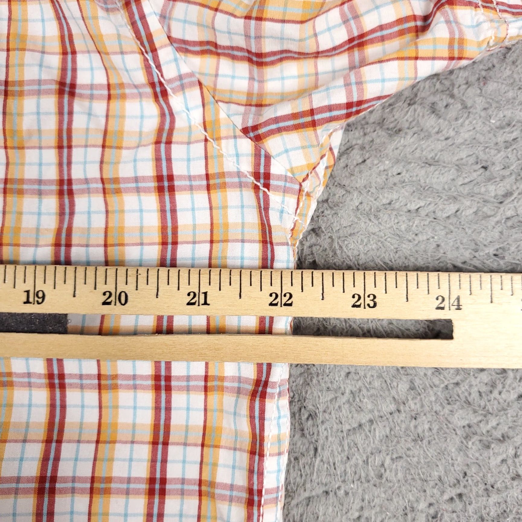 Tommy Hilfiger Tommy Hilfiger Shirt Mens Small Orange Red Plaid Casual Button Up Short Sleeve Size US S / EU 44-46 / 1 - 5 Thumbnail