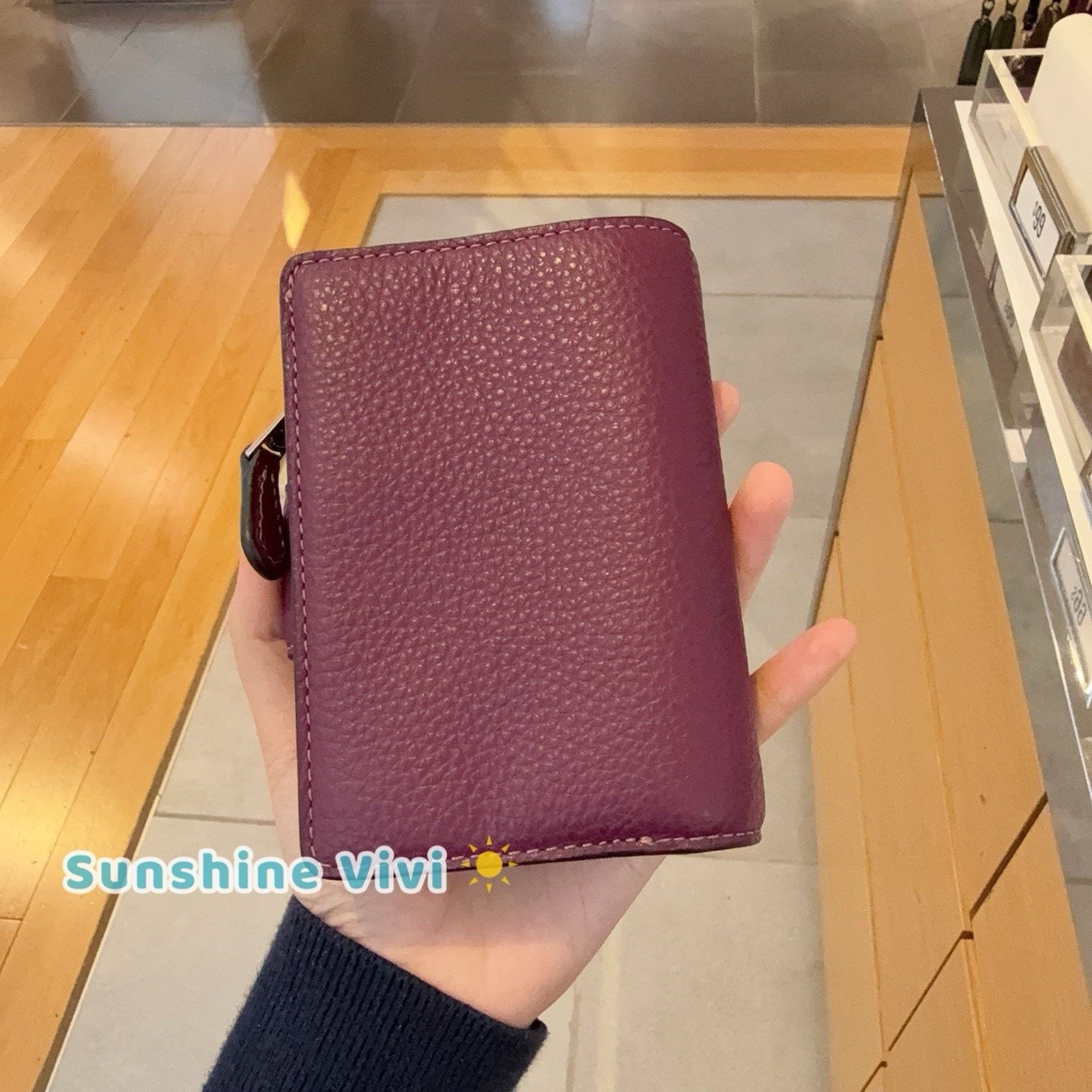 Coach NWT Coach Medium Corner Zip Wallet CBO41 Plum SILVER Size ONE SIZE - 3 Thumbnail