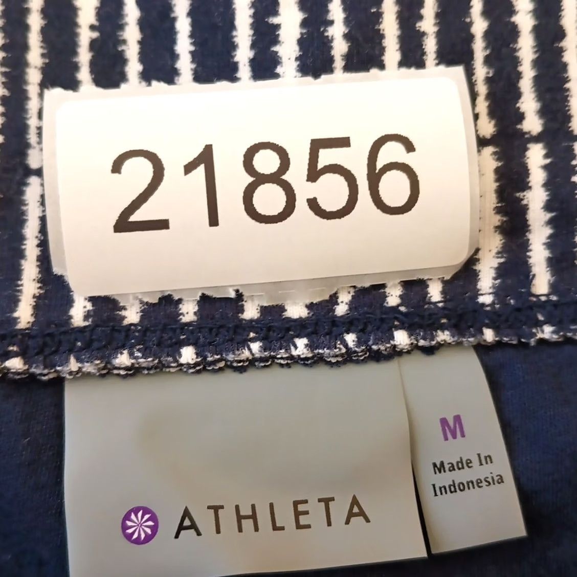 Athleta Athleta Skirt M Blue Striped Pull On Stretch Ruched Size 32" / US 10 / IT 46 - 6 Thumbnail