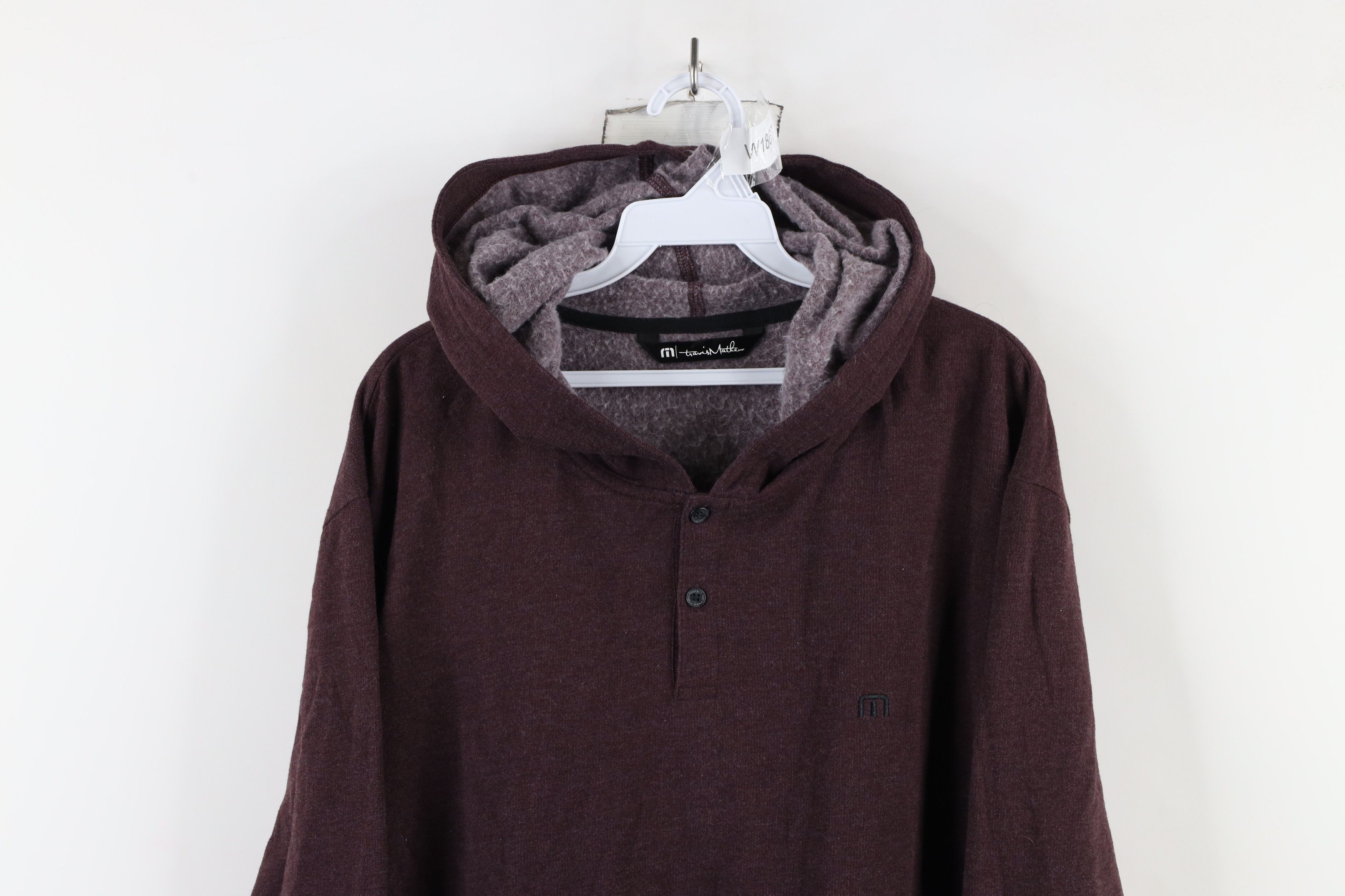 TravisMathew × Vintage Travis Mathew Golf Soft Knit Henley Hoodie Sweatshirt Purple Size US XXL / EU 58 / 5 - 2 Thumbnail