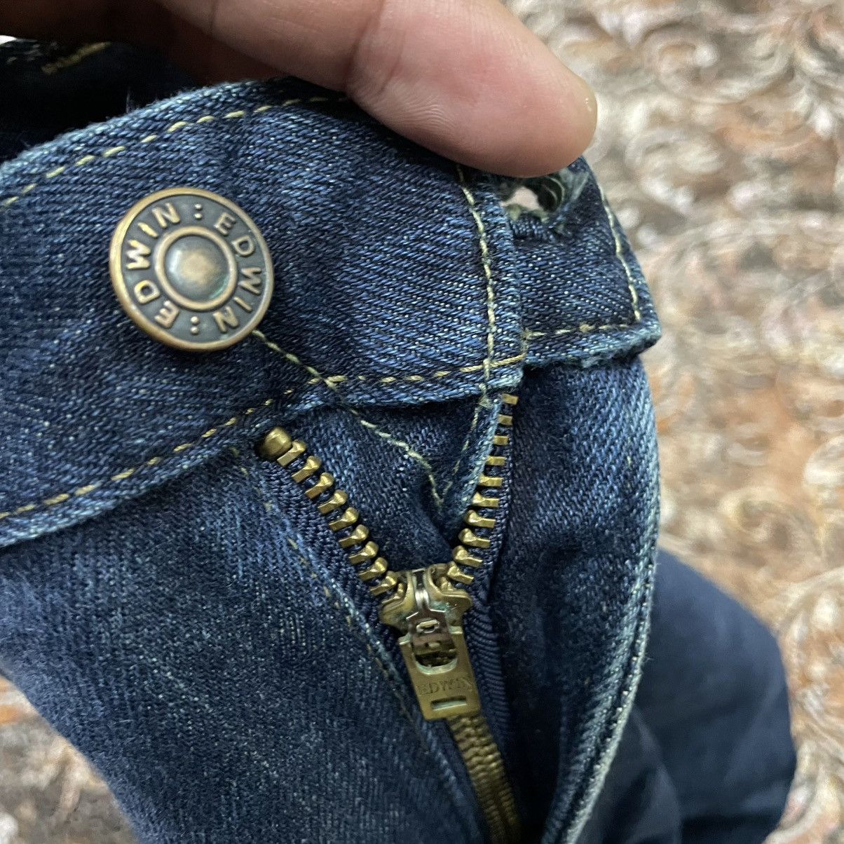 Edwin 🔥Vintage Edwin 503 Stoned Washed Distress Denim Jeans Size US 33 - 11 Thumbnail
