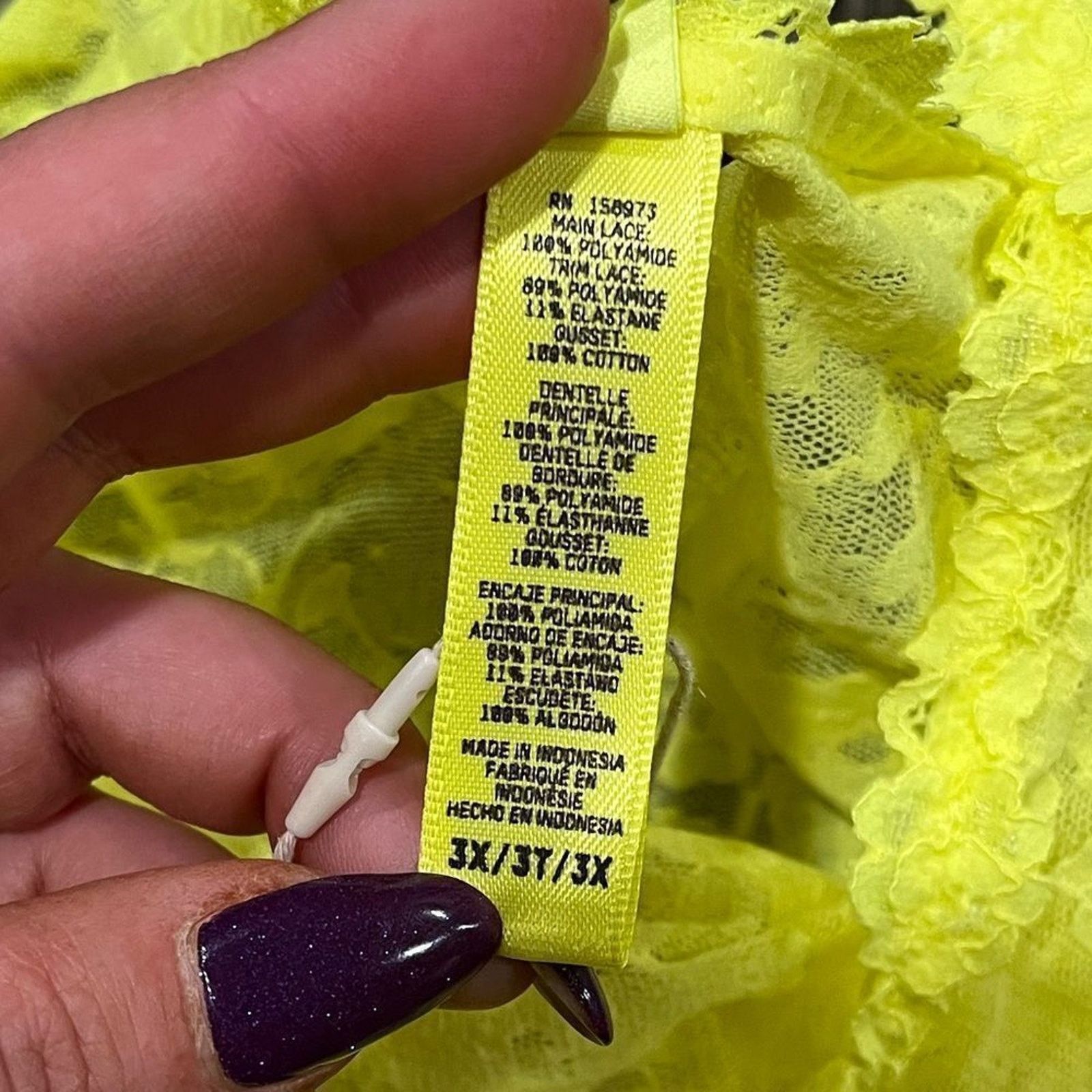 SKIMS NWT Skims Stretch Lace Bodysuit Yellow Highlighter 3X Size 3XL / US 20-22 - 3 Thumbnail