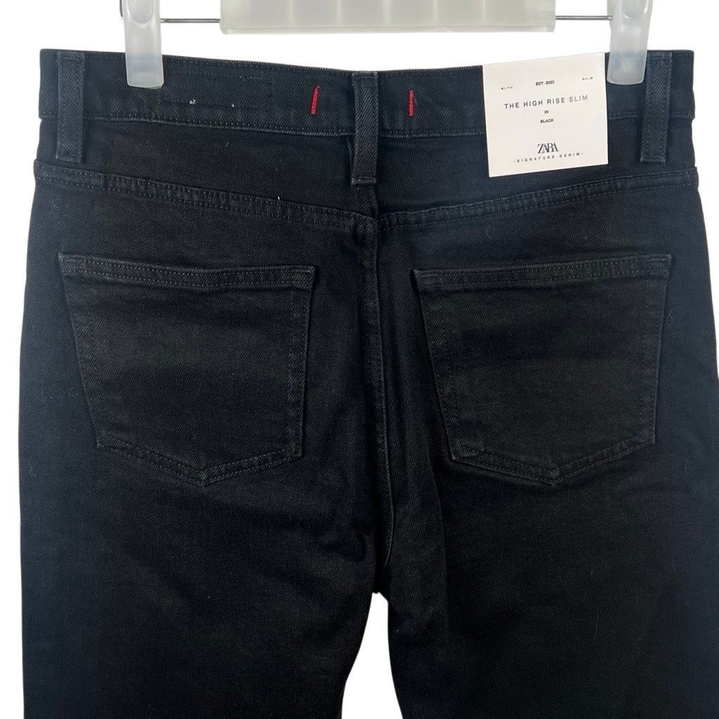 Zara NWT Zara The High Rise Slim Jeans in Black – Signature Denim Size 26" / US 2 / IT 38 - 12 Thumbnail