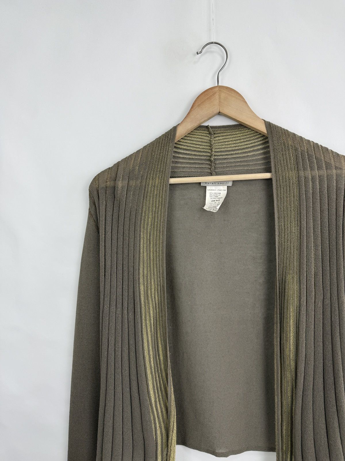 Sarah Pacini 🇮🇹 Sarah Pacini Avant Garde Ribbed Knit Cardigan Made Italy Size ONE SIZE - 3 Thumbnail
