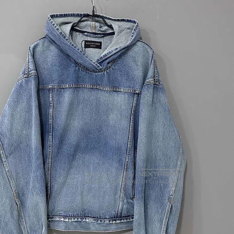 Balenciaga Balenciaga Blizzard Series Denim Sweatshirt Size US S / EU 44-46 / 1 - 1 Thumbnail
