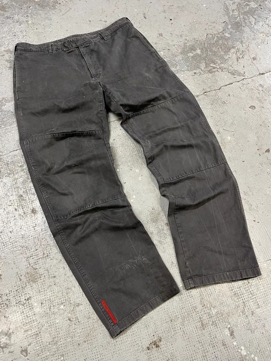 Prada × Vintage 2000s Prada Grey Linea Rossa Workwear Pants Size US 34 / EU 50 - 2 Thumbnail