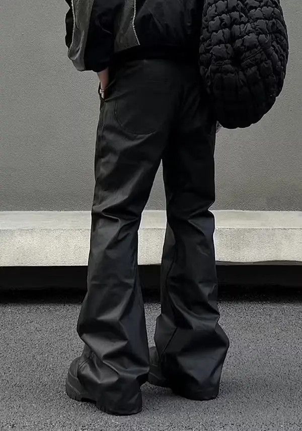 VIBE Avant garde retro pu leather flare pants Size US 32 / EU 48 - 2 Thumbnail