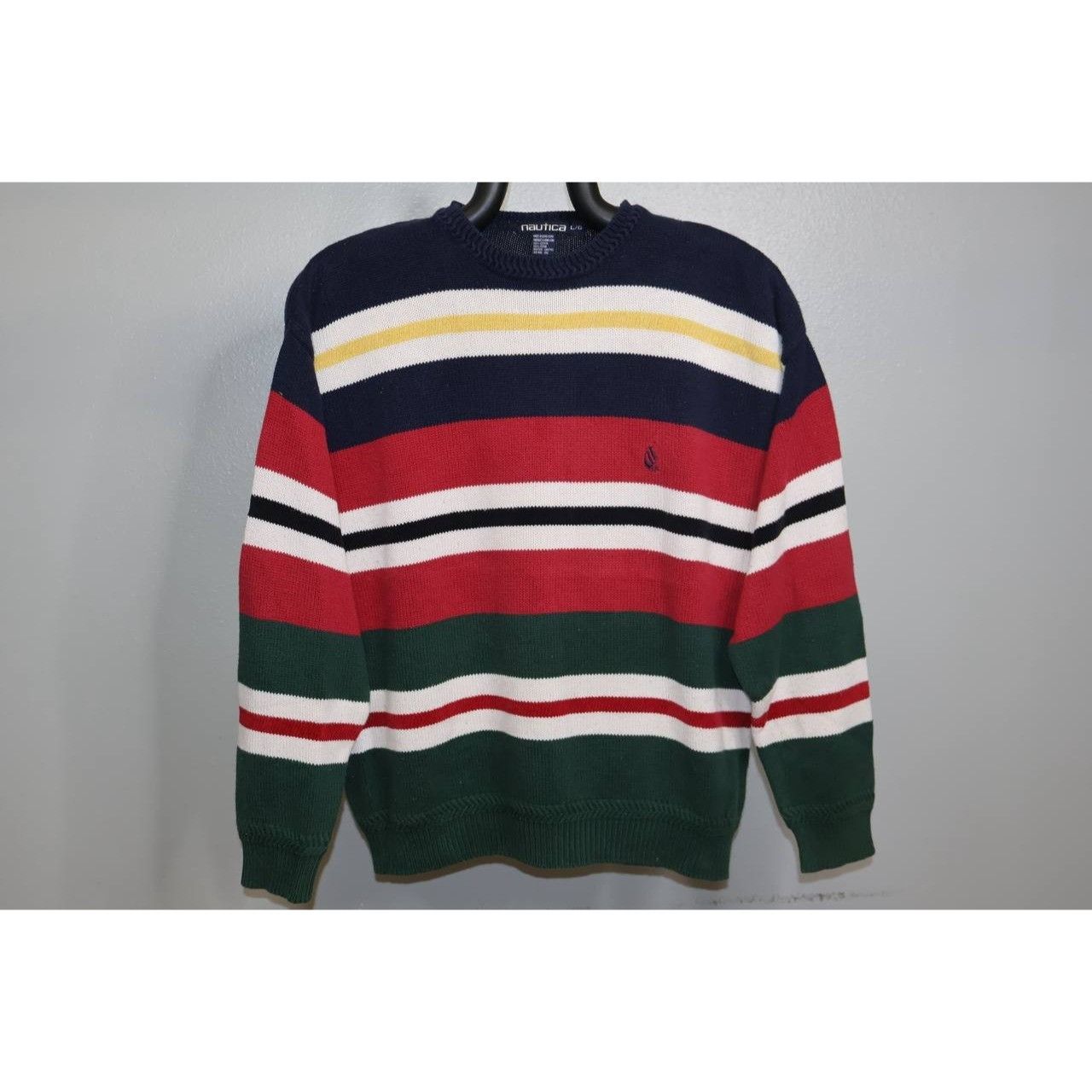 Nautica Vintage 90s Nautica Knit Stripped Sweater Men's Size Large Size US L / EU 52-54 / 3 - 1 Thumbnail