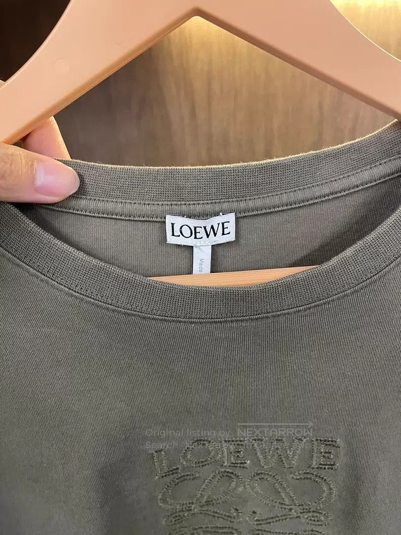 Loewe Loewe Olive green pure cotton short-sleeve T-shirt with ch Size US M / EU 48-50 / 2 - 3 Thumbnail