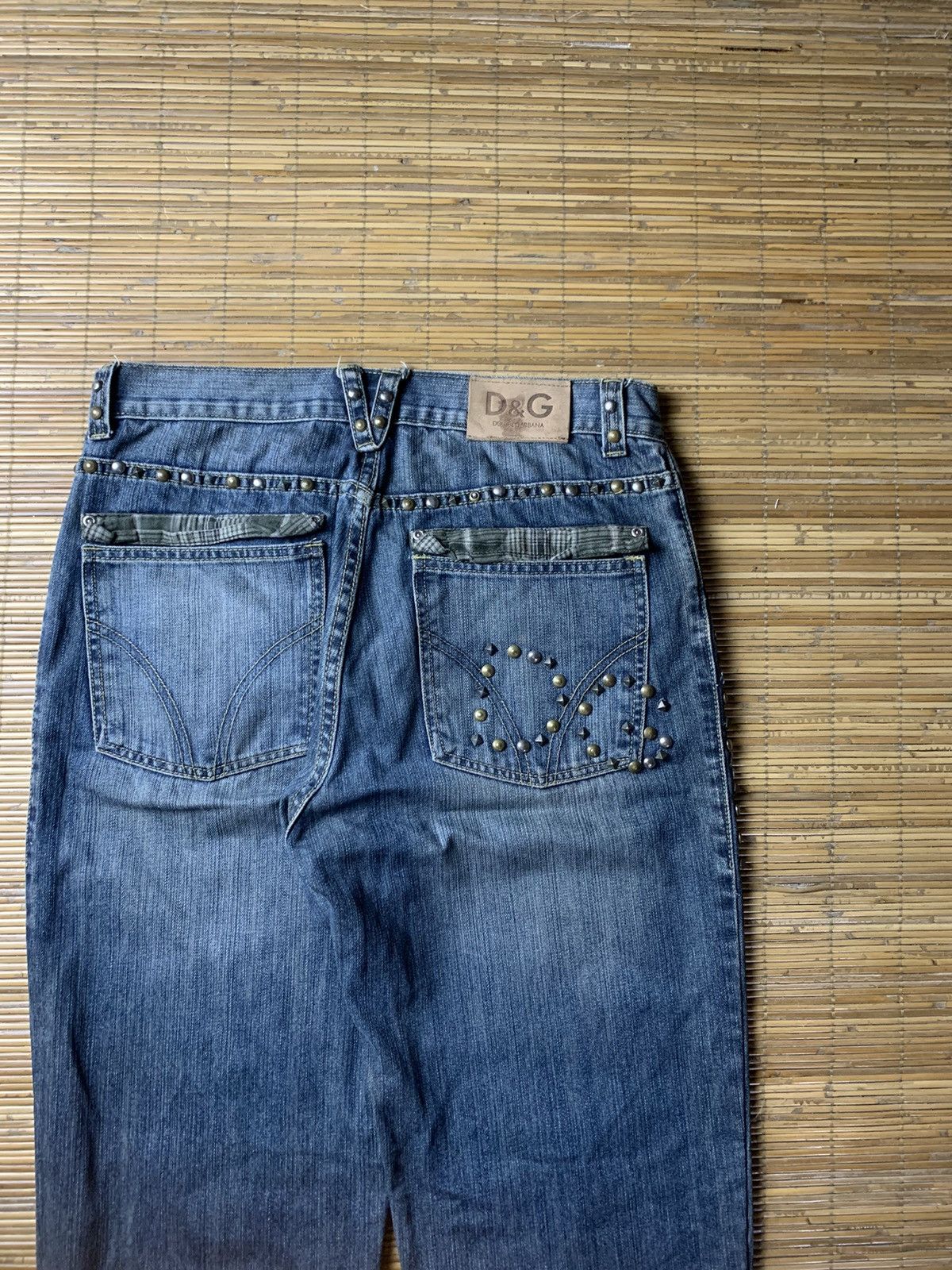 image of 2000’S Dolce Gabbana Studded Pants in Denim, Men's (Size 31)