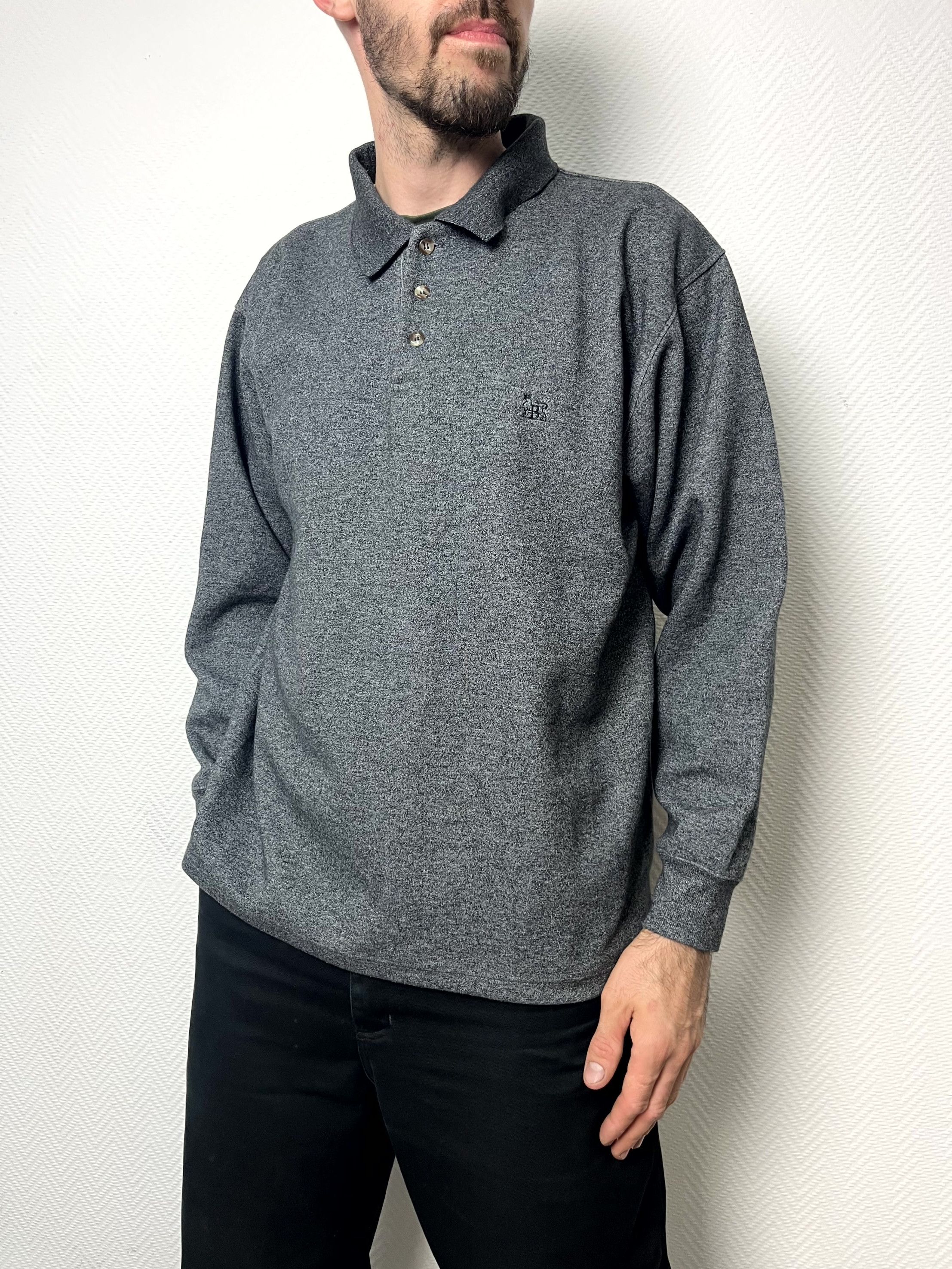 Baracuta Baracuta Men's Polo Long Sleeve Shirt Gray Sweatshirt Size L Size US L / EU 52-54 / 3 - 10 Thumbnail