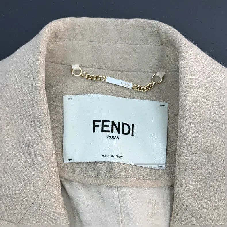 Fendi Fendi Georgette Jacket with Belt, Beige Size XS / US 0-2 / IT 36-38 - 5 Thumbnail