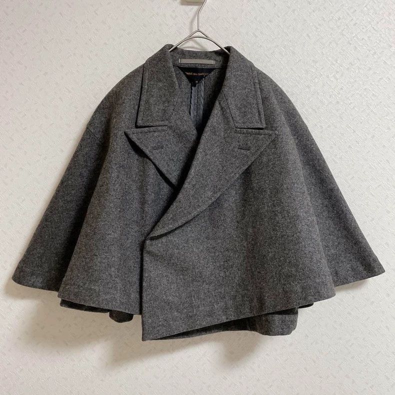 Comme des Garcons 1980s Wool Cape Coat by Comme des Garcons Size US M / EU 48-50 / 2 - 1 Thumbnail