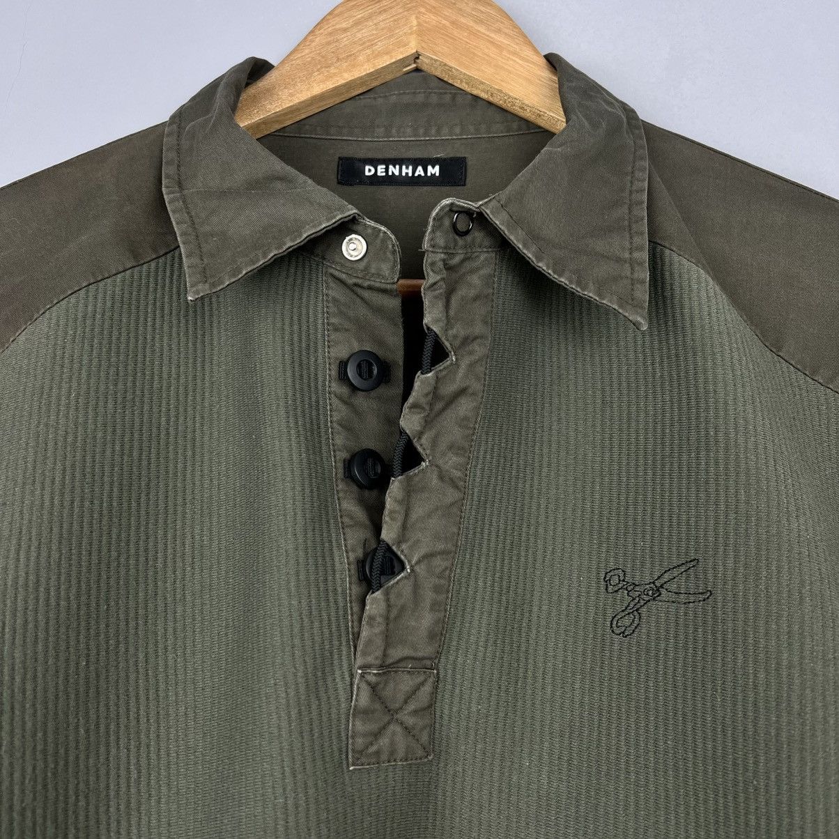 DENHAM × Designer × Japanese Brand Denham Sweater Khaki Longsleeve Polo Japanese Maharishi Size US M / EU 48-50 / 2 - 4 Thumbnail