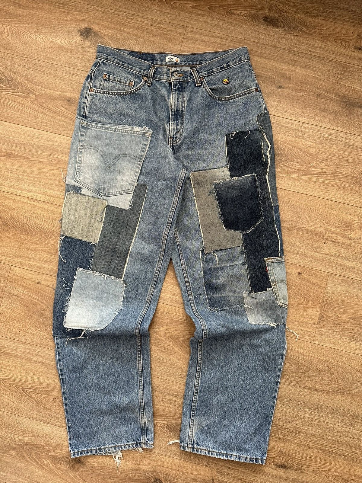 Levi's 🔥VINTAGE 90’S PATCHWORK BAGGY LEVIS JEANS BY HYGIENE DE VIE🔥 Size US 32 / EU 48 - 4 Thumbnail